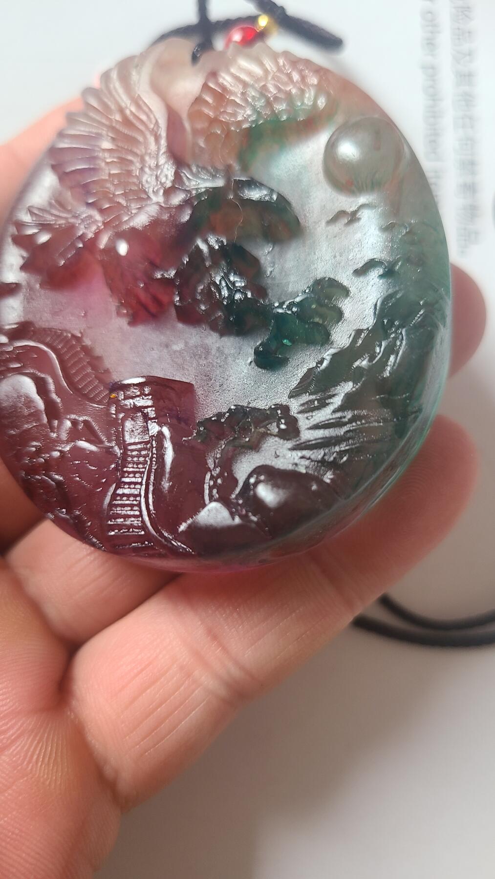 蓬莱岛扶桑树结香俯看山河沉香吊坠，保真保天然
