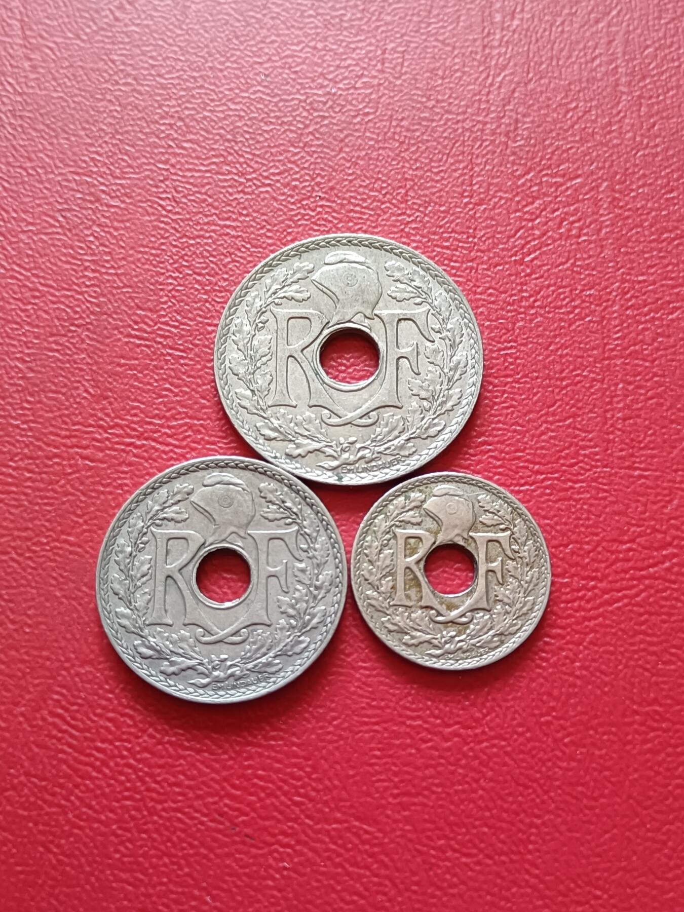 【云涧收藏】第六十六场 法国小版5、10、25生丁3枚