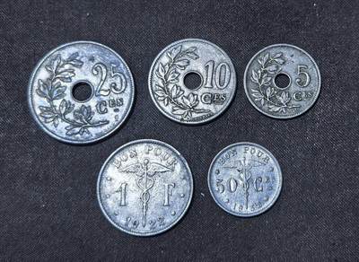 北京马甸外国币专卖第144期，外国币专场，陆续上拍，欢迎关注 - 比利时早期5枚