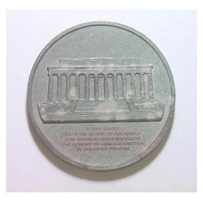 【旋风钱币】10月4日19:00准时开拍 精美欧洲币章 第三帝国货币等 全场包邮！ 美国1865年 林肯总统+纪念堂高浮雕精制大合金章 50MM