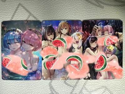 花开卡拍第40期（9月28号周日截拍，品控勿拍!!!拍品不寄存，运费5元，自制卡难免瑕疵，可能存在轻微撞角爆边等出厂瑕疵，品控介意勿拍！） - 艺术卡，雷姆等同人，彩闪三张