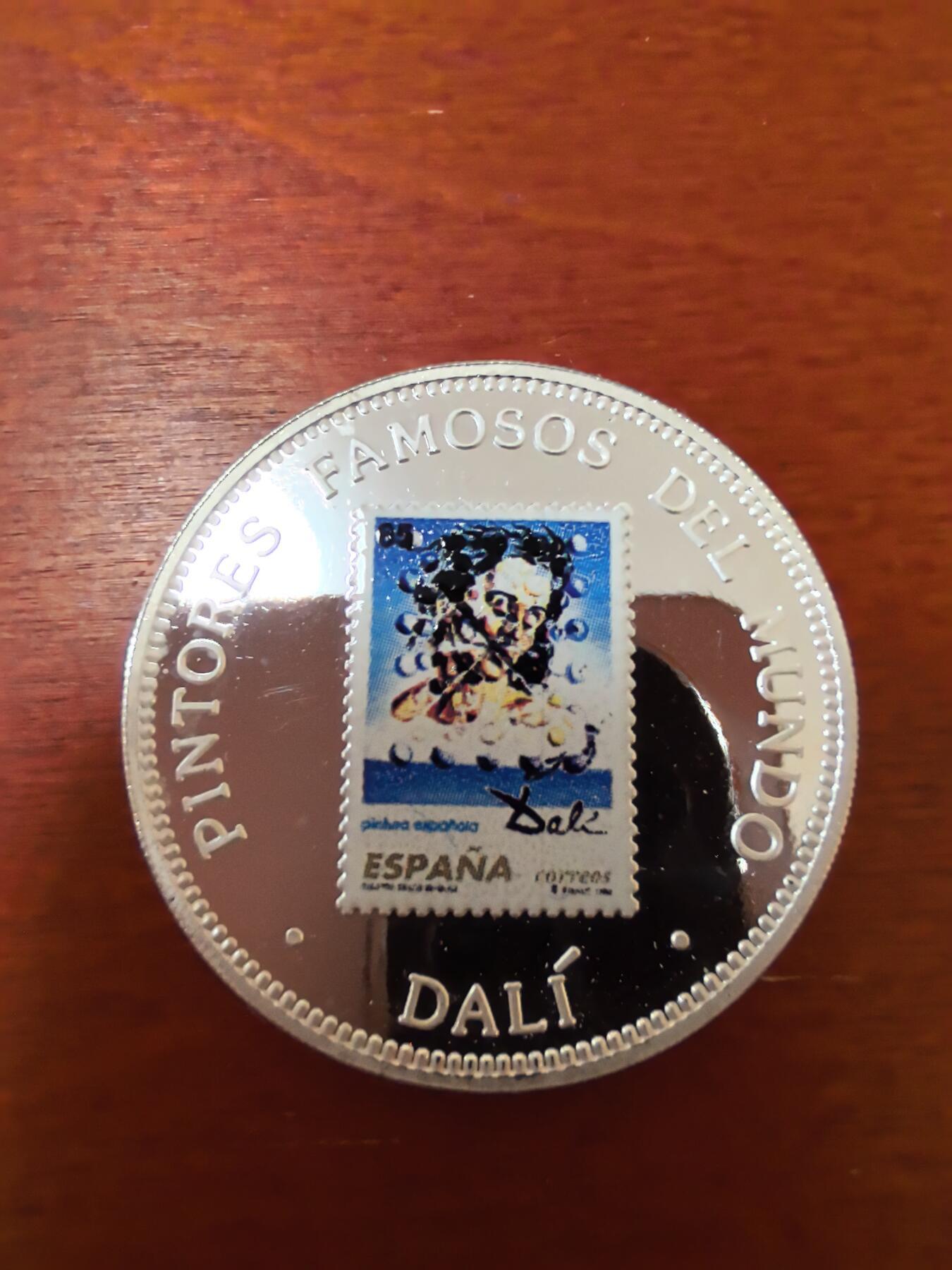 长老汇蛇年精选第五十三场拍卖 1994赤道几内亚西班牙达利邮票7000法郎彩色精制银币