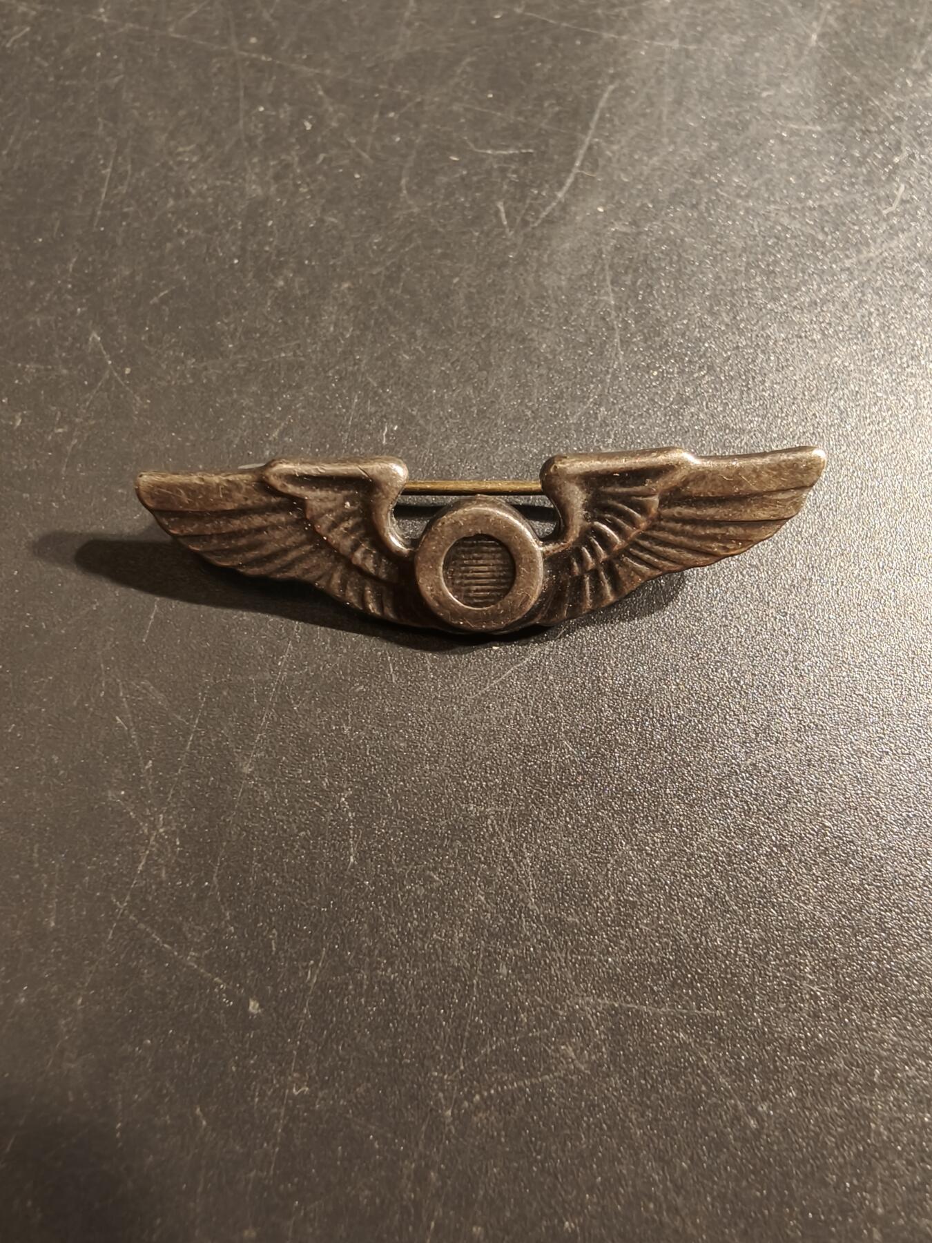 老王徽章第152期 美国二战陆军航空兵空中观察员技能章    925银    二战时期横针版    1.5英寸