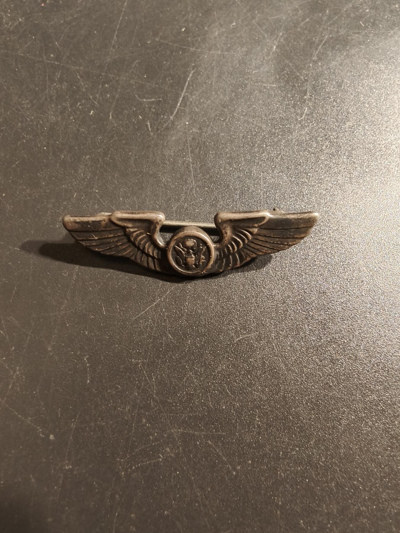 老王徽章第152期 美国二战陆军航空兵机组人员技能章   二战时期横针版   925银    1.5英寸