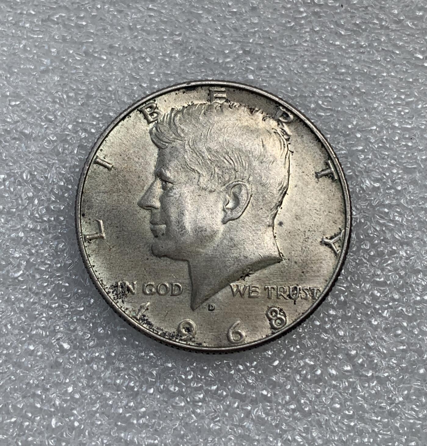 世界钱币专场拍卖 1968年美国肯尼迪半美元银币 11.1克