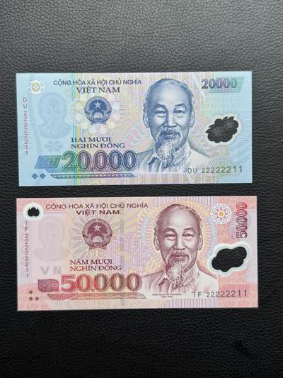 桂P钱币文化工作室拍卖第四十二期 - 越南同号钞两张，配号不易