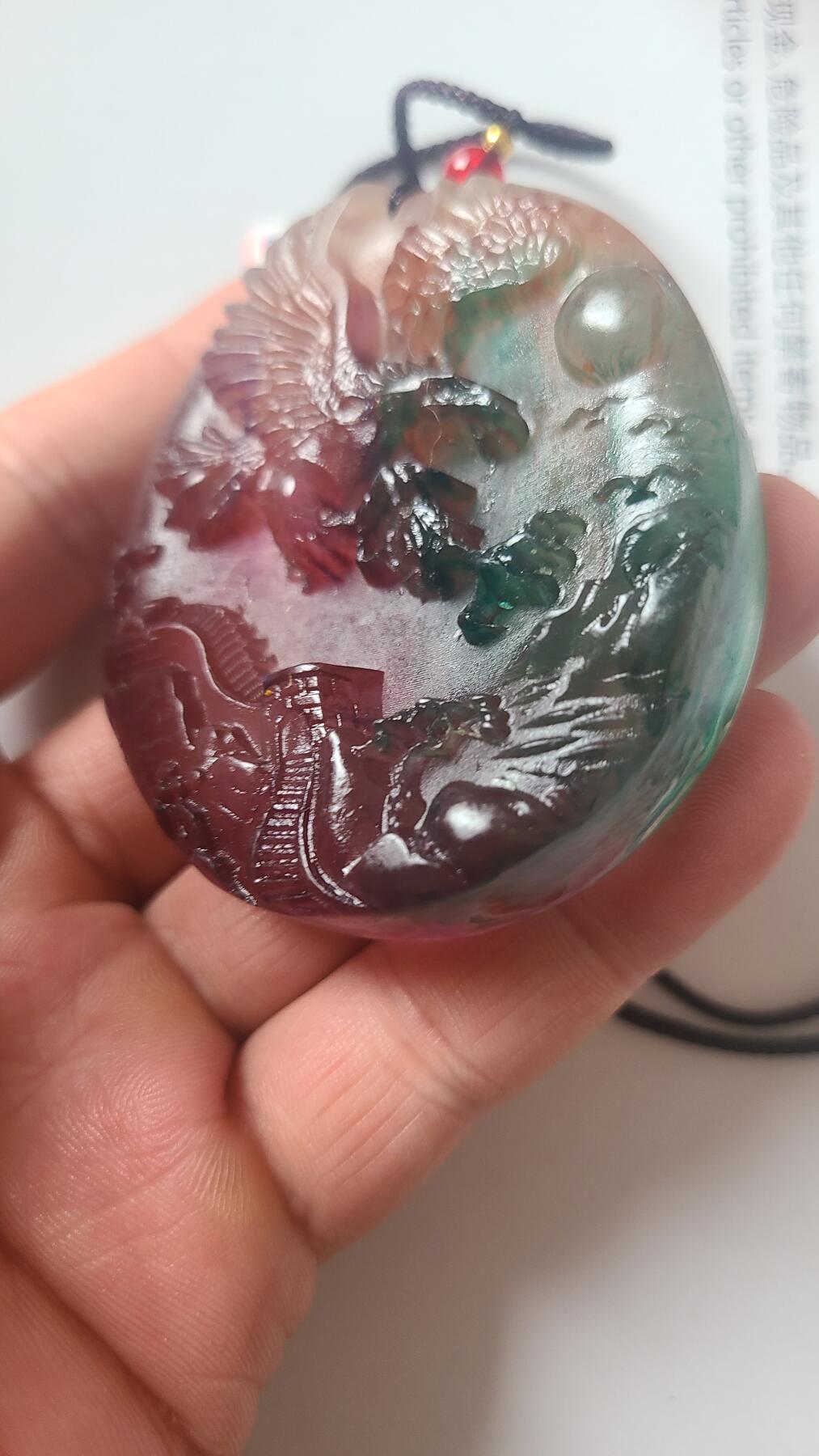 蓬莱岛扶桑树结香俯看山河沉香吊坠，保真保天然