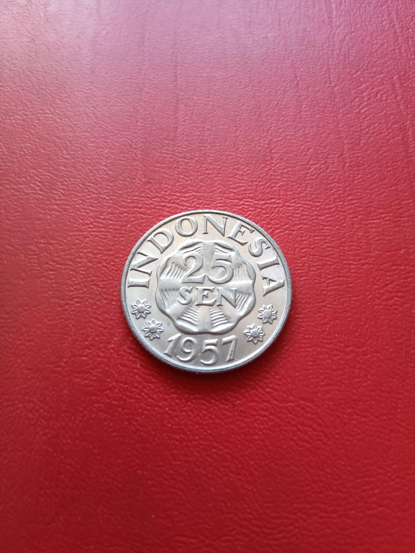 【云涧收藏】第六十六场 印度尼西亚1957年25仙，UNC
