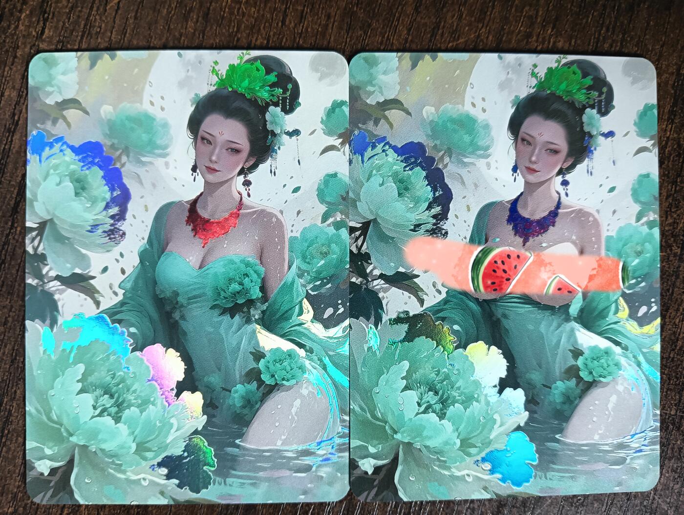 花开卡拍第40期（9月28号周日截拍，品控勿拍!!!拍品不寄存，运费5元，自制卡难免瑕疵，可能存在轻微撞角爆边等出厂瑕疵，品控介意勿拍！） 绘天阁 杨玉环艺术版03对卡 2张