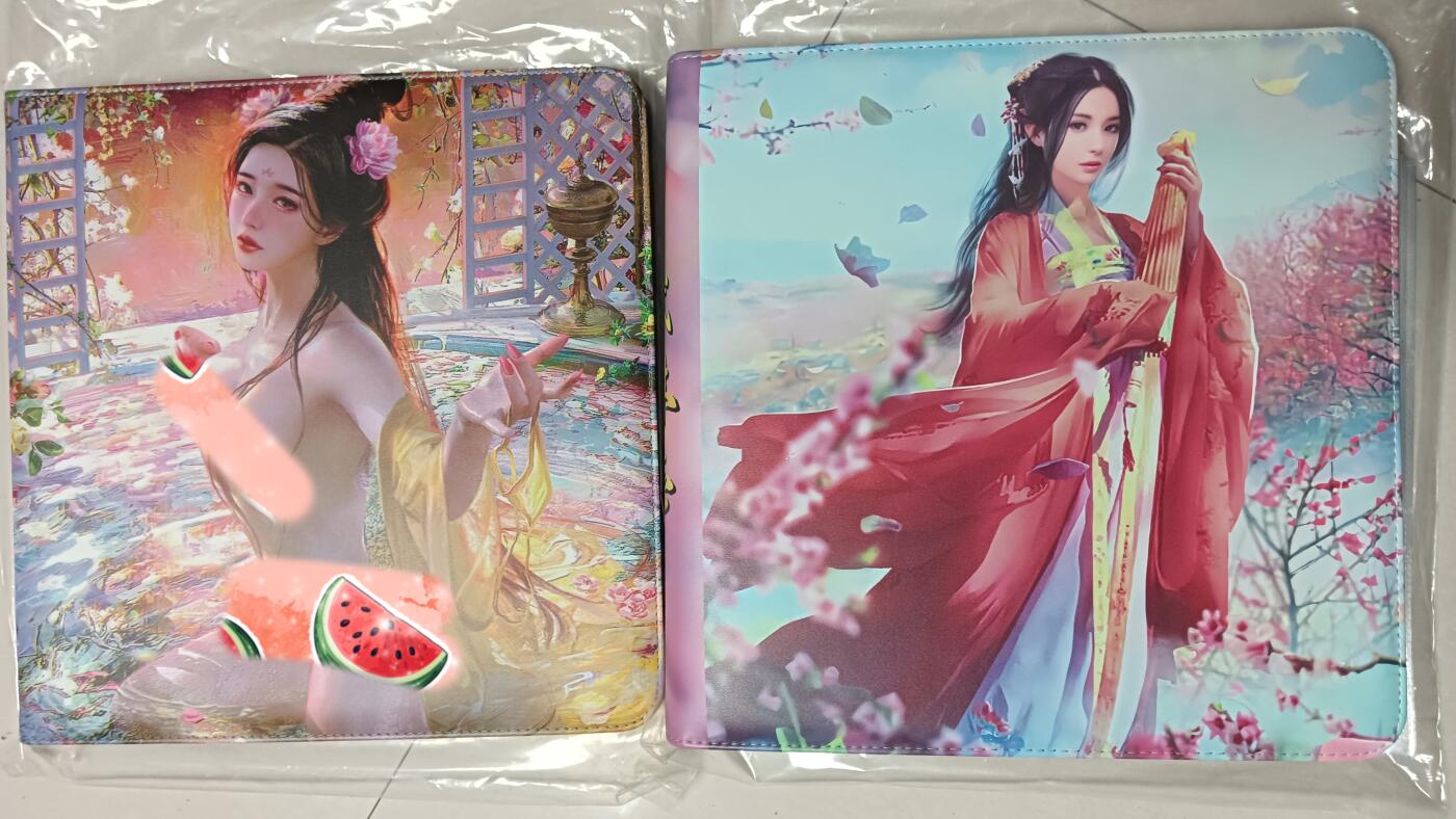 花开卡拍第40期（9月28号周日截拍，品控勿拍!!!拍品不寄存，运费5元，自制卡难免瑕疵，可能存在轻微撞角爆边等出厂瑕疵，品控介意勿拍！） 卡友定制十二宫拉链d环全新卡册，百花谱夏侯光姬渐变图武林志阿朱阿碧封面，每本都带定制全新十二宫卡页40张