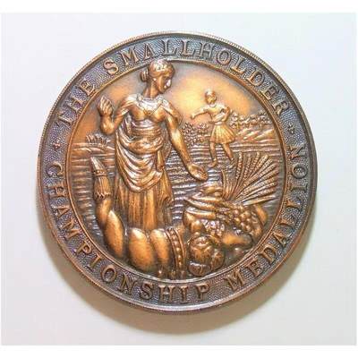 【原盒】英国1900年前后 谷物女神高浮雕精制大铜章 带原盒 45MM - 【原盒】英国1900年前后 谷物女神高浮雕精制大铜章 带原盒 45MM