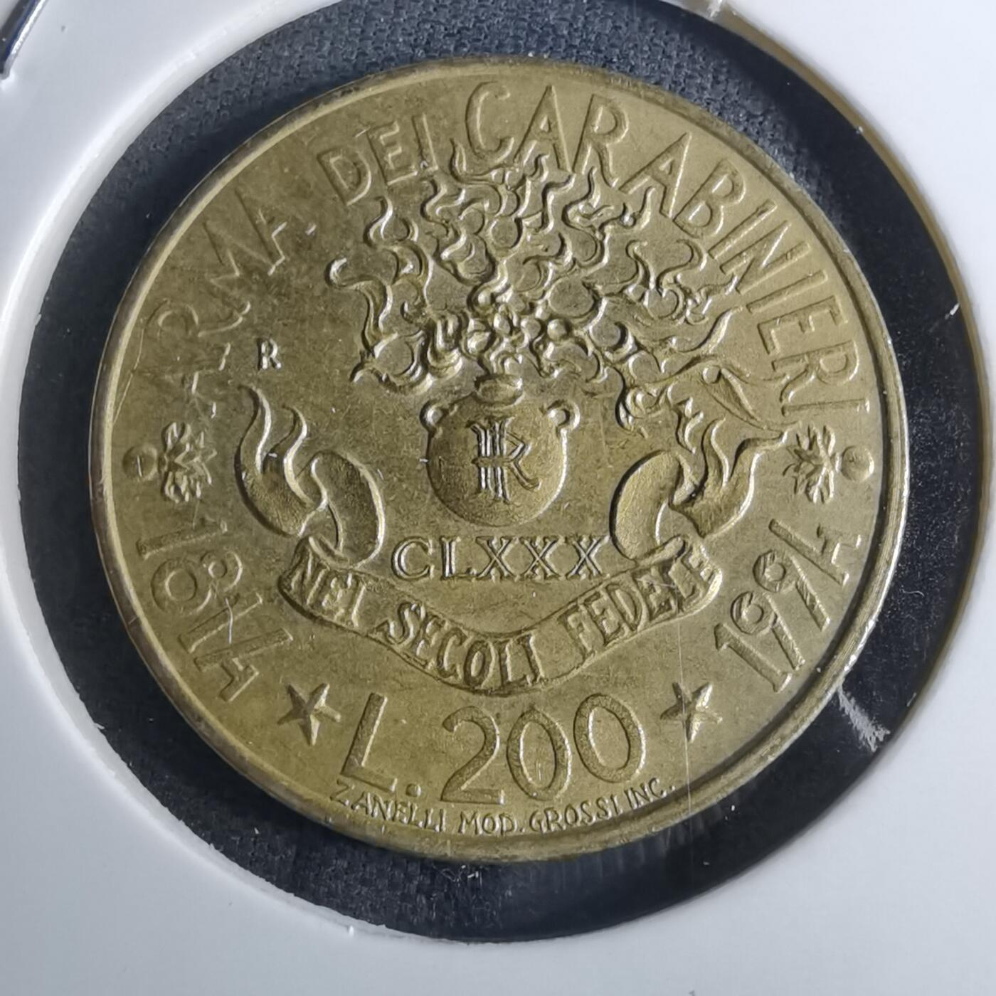 沼泽如烟--第855场 意大利1994年200里拉纪念币