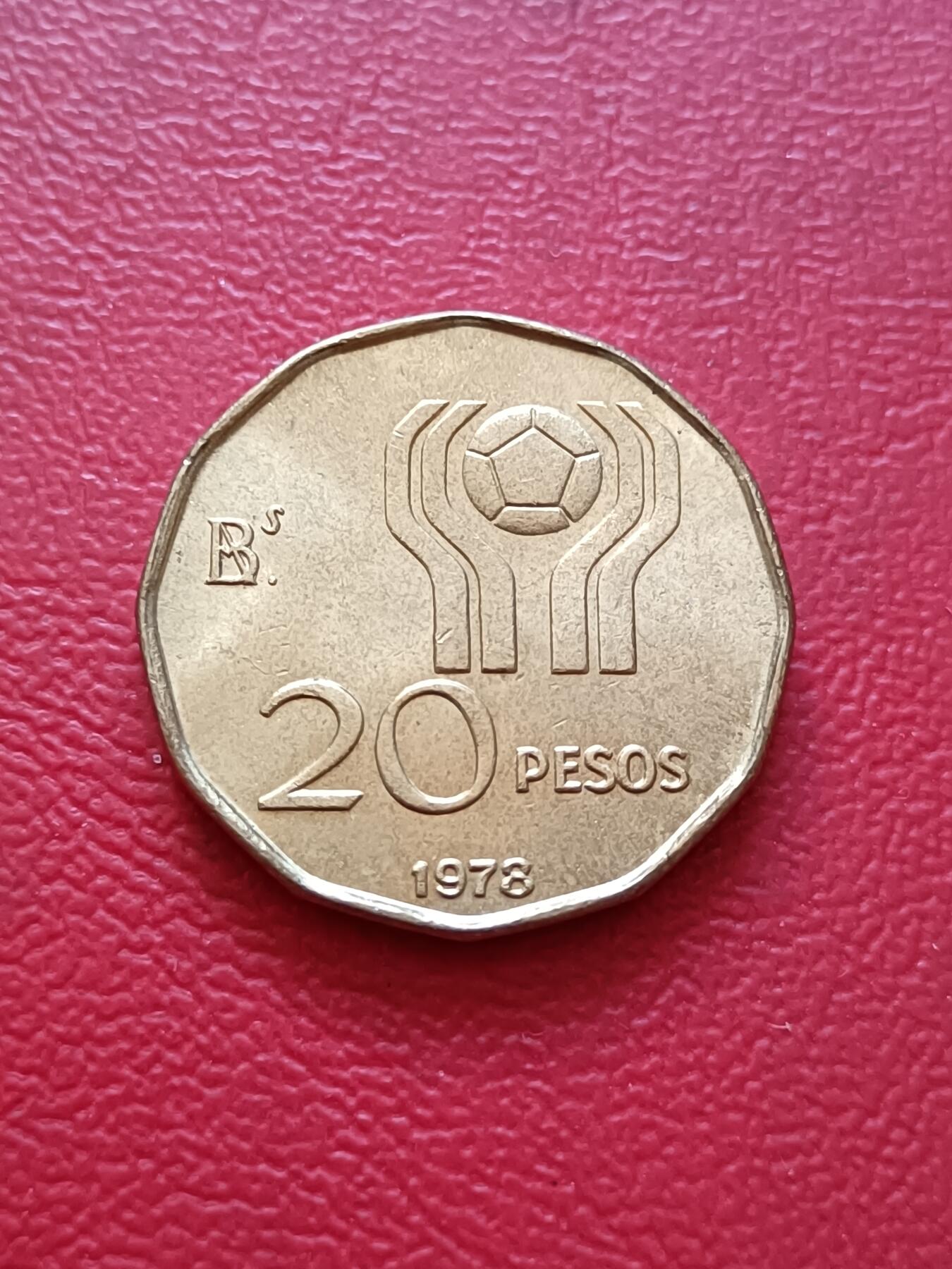 【云涧收藏】第六十六场 阿根廷1978年20比索纪念币，BU