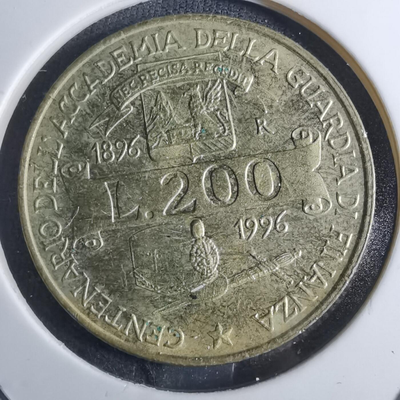 沼泽如烟--第855场 意大利1996年200里拉纪念币