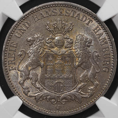 修遠堂世界钱币第八十六期 - NGC AU58 1911年汉堡3马克银币