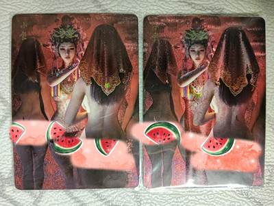 花开卡拍第40期（9月28号周日截拍，品控勿拍!!!拍品不寄存，运费5元，自制卡难免瑕疵，可能存在轻微撞角爆边等出厂瑕疵，品控介意勿拍！） - 燎原卡牌 妖姬传 小唯 幻彩粗闪一对 2张