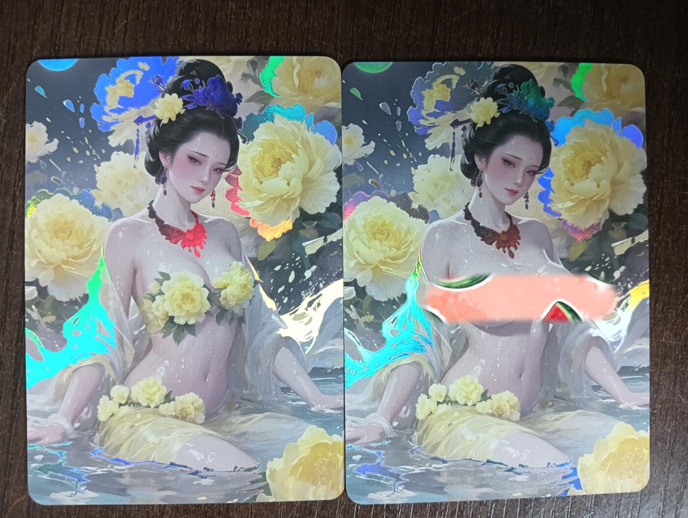 花开卡拍第40期（9月28号周日截拍，品控勿拍!!!拍品不寄存，运费5元，自制卡难免瑕疵，可能存在轻微撞角爆边等出厂瑕疵，品控介意勿拍！） 绘天阁 杨玉环艺术版02对卡 2张