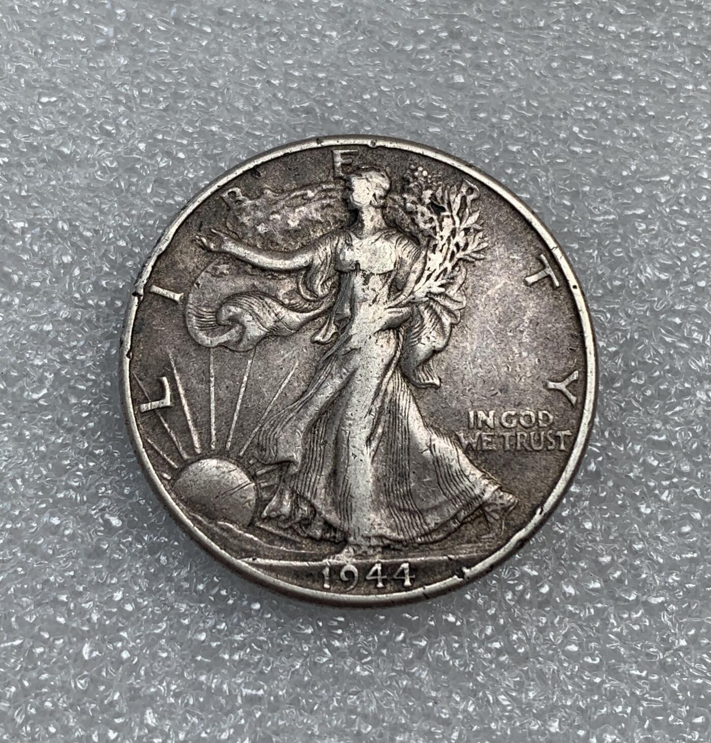 世界钱币专场拍卖 1944年美国行走女神半美元流通银币 90%银