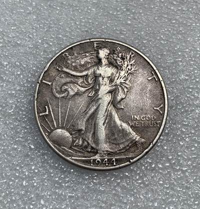 世界钱币专场拍卖 - 1944年美国行走女神半美元流通银币 90%银