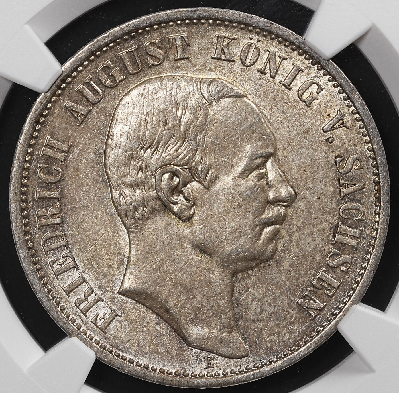 修遠堂世界钱币第八十六期 NGC AU58 1911年萨克森3马克银币