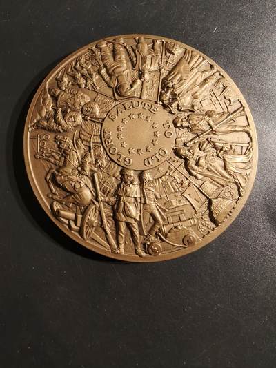 老王徽章第152期 - 美国“向老兵致敬”主题大铜章     直径75mm.   重量262.3g