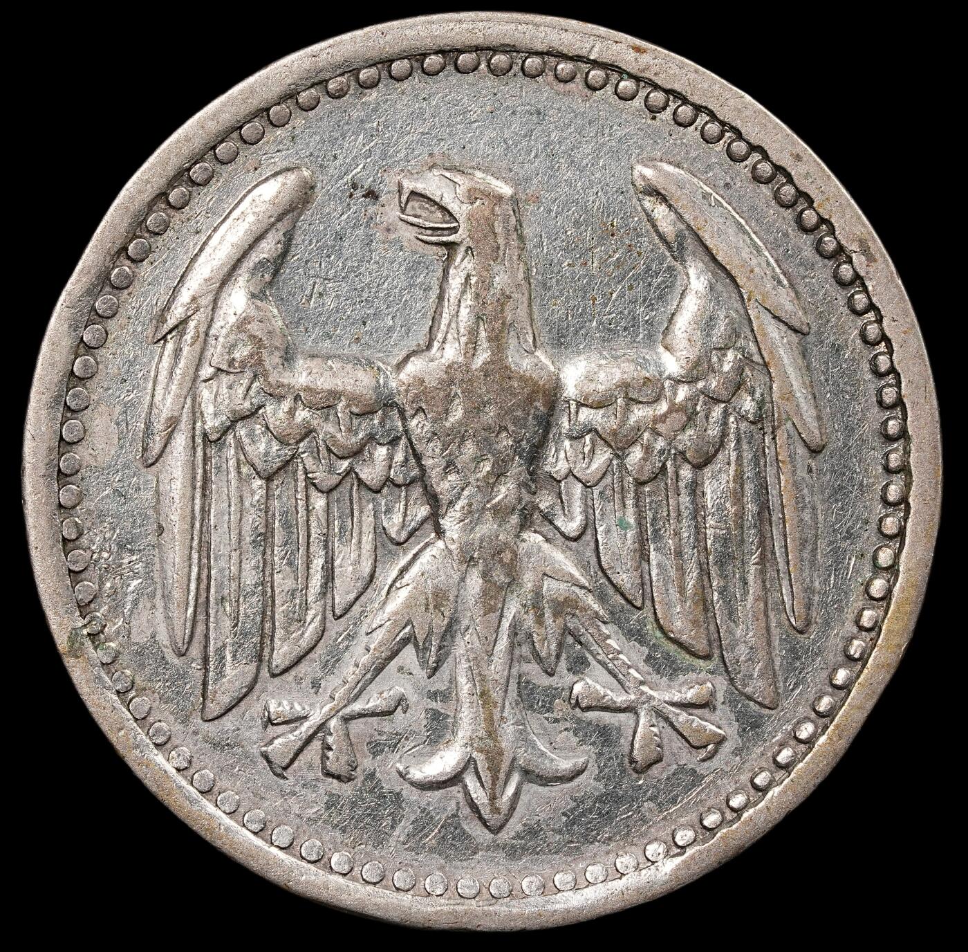 修遠堂世界钱币第八十六期 1924年德国3马克银币 F厂铭