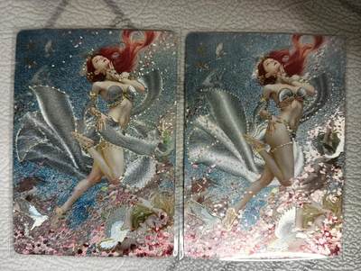 花开卡拍第40期（9月28号周日截拍，品控勿拍!!!拍品不寄存，运费5元，自制卡难免瑕疵，可能存在轻微撞角爆边等出厂瑕疵，品控介意勿拍！） - 燎原卡牌 妖姬传 花妖 幻彩粗闪一对 2张