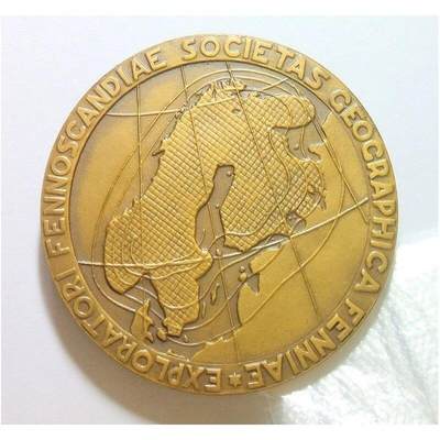 【旋风钱币】10月4日19:00准时开拍 精美欧洲币章 第三帝国货币等 全场包邮！ 法国1928年 地质学家拉姆塞高浮雕精制大铜章 55MM