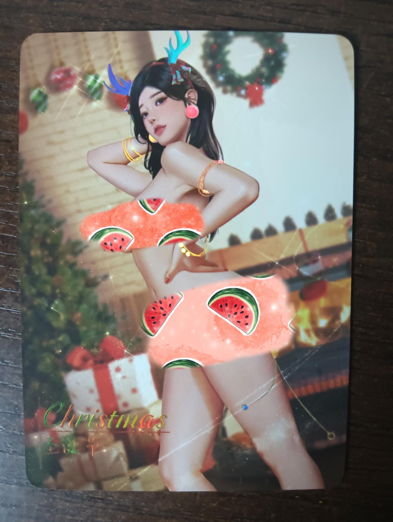 花开卡拍第40期（9月28号周日截拍，品控勿拍!!!拍品不寄存，运费5元，自制卡难免瑕疵，可能存在轻微撞角爆边等出厂瑕疵，品控介意勿拍！） 绘天阁原创西方节日 圣诞节 艺术版 彩闪