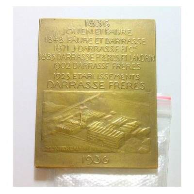 【旋风钱币】10月4日19:00准时开拍 精美欧洲币章 第三帝国货币等 全场包邮！ 【艺术】法国艺术大章1936年 医学家达拉斯高浮雕精制超大铜章 62×50MM