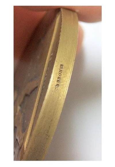 【旋风钱币】10月4日19:00准时开拍 精美欧洲币章 第三帝国货币等 全场包邮！ 可评级 法国1900年前后 谷物播种男神高浮雕精制大铜章 50MM