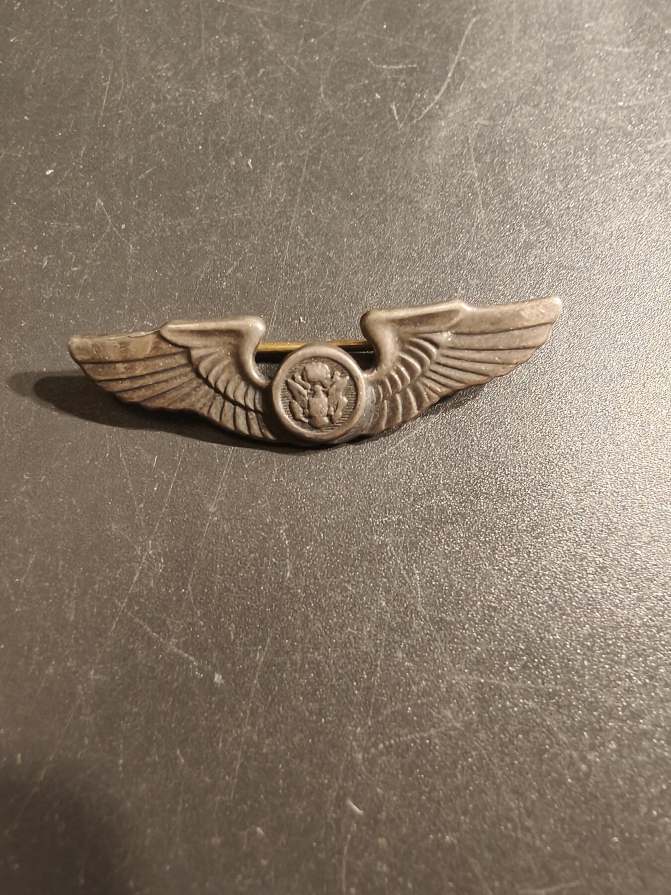 老王徽章第152期 美国二战陆军航空兵机组人员技能章   二战时期横针版   925银    1.5英寸