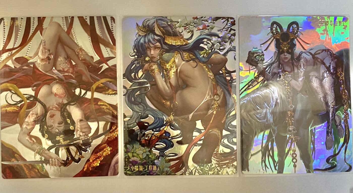 花开卡拍第40期（9月28号周日截拍，品控勿拍!!!拍品不寄存，运费5元，自制卡难免瑕疵，可能存在轻微撞角爆边等出厂瑕疵，品控介意勿拍！） 卡玩帕克 异界水浒姬 全息镭雕 目前大全套1-19弹57张，个别极少数可能存在出厂轻微小划痕小点，介意勿拍