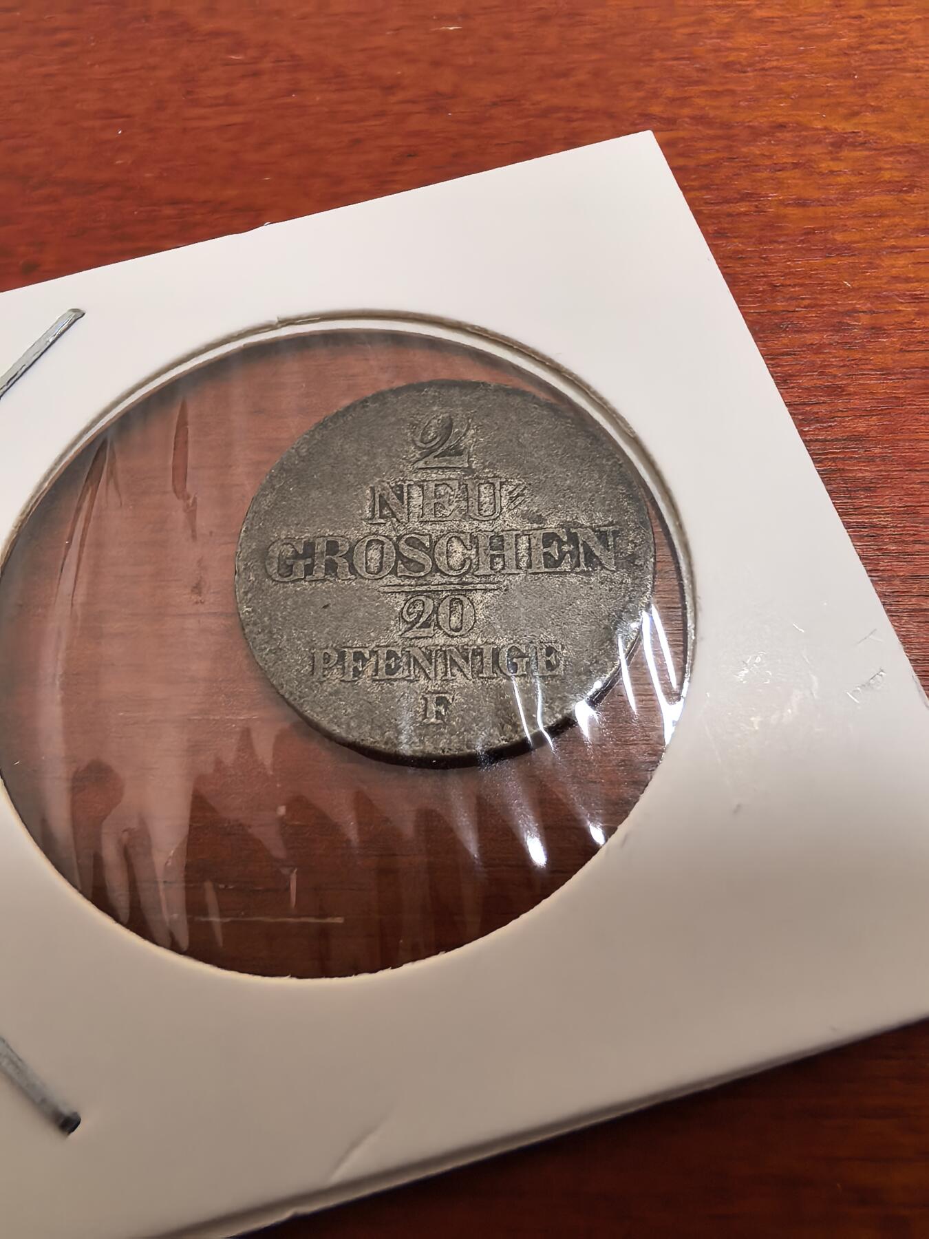 长老汇蛇年精选第五十三场拍卖 1853德国撒克逊奥古斯特二世2新格罗申/20芬尼双币值银币