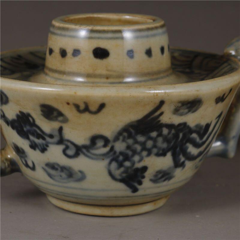 杂相（2） 青花云鹤纹油灯烛台11*14*5