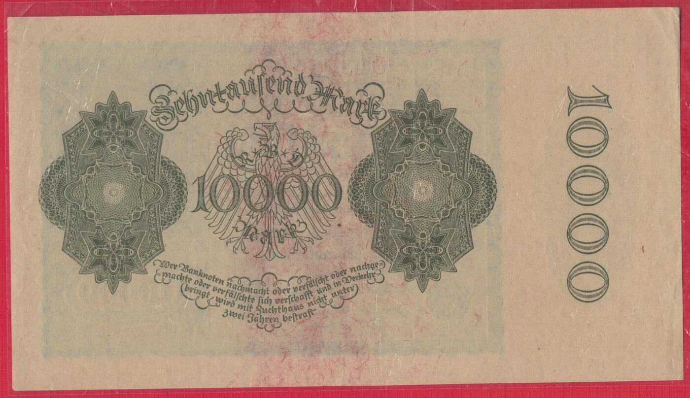 德国1922年10000马克 P-72 票幅小于P-71 实物图 近九品