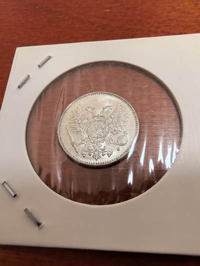 长老汇蛇年精选第五十四场拍卖 1917芬兰50盆尼银币，议会掌权无皇冠版