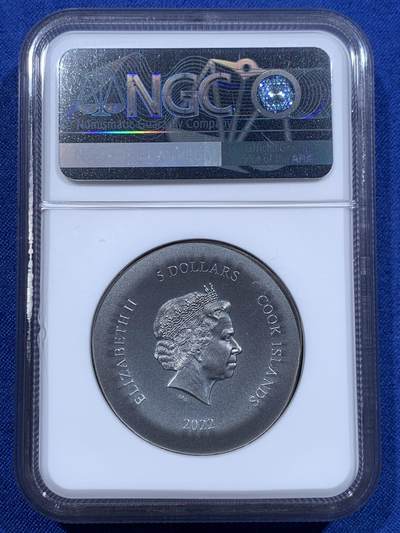 《竞宝斋》第423场 周日，周一，周二  3场连拍 （全场包邮） NGC MS70ANTIQUED 库克2022年发行古希腊货币3（超高浮雕飞马设计）仿古银币（CIT重现千年历史货币复刻：1盎司克重，999纯银，33MM，限量999枚，盒证齐全）加厚盒
