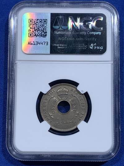 《竞宝斋》第423场 周日，周一，周二  3场连拍 （全场包邮） 两枚一组 NGC MS64 英属西非1936年爱德华八世1/2便士镍币 爱八经典品种 高分少见