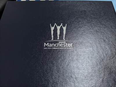 长老汇蛇年精选第五十四场拍卖 2002英国曼切斯特英联邦运动会4枚套装——英格兰+苏格兰+威尔士+北爱尔兰2英镑镀金精制银币，盒证全，稀少品种