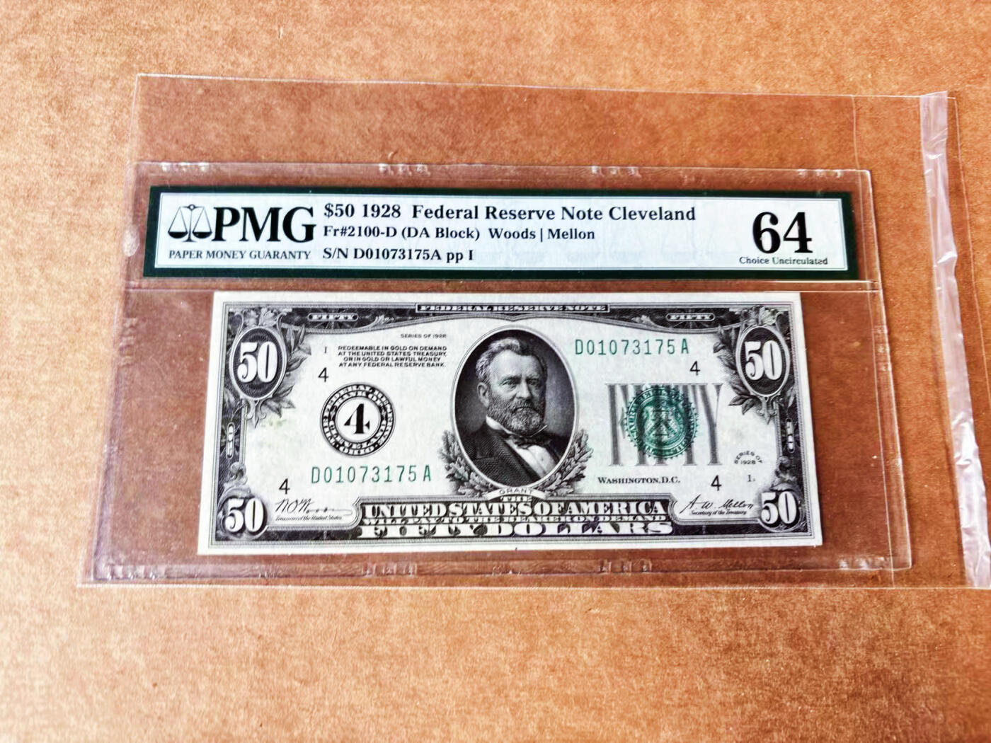 【Blue Auction】世界纸币精拍第732期——祝各位藏友国庆中秋假期快乐！ 美国 1928年50美金 PMG64 克利夫兰版