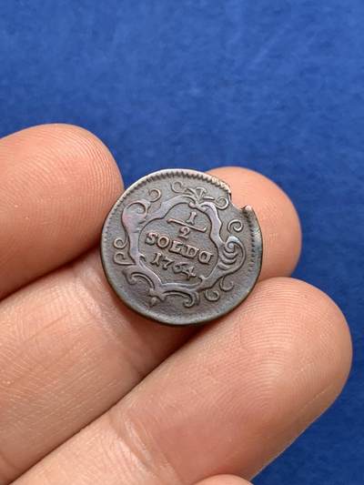 《竞宝斋》第423场 周日，周一，周二  3场连拍 （全场包邮） 两枚一组 奥占意大利北部邦国戈里齐亚铜质辅币：1764年1/2索尔多（币胚缺陷），1799年1索尔多，VF品