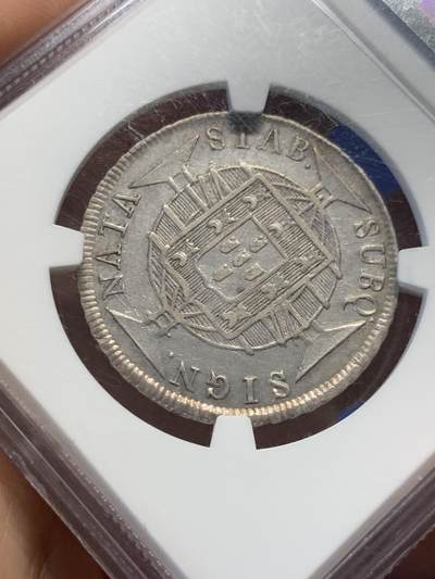 《竞宝斋》第423场 周日，周一，周二  3场连拍 （全场包邮） NGC XF45 葡属巴西 1818R 320R 银币 ngc官网xf品建议价250美元