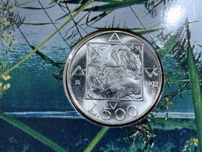 《竞宝斋》第423场 周日，周一，周二  3场连拍 （全场包邮） 意大利1992年花神500里拉 原册