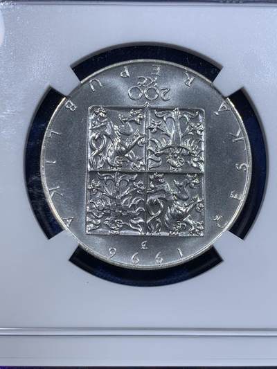 《竞宝斋》第423场 周日，周一，周二  3场连拍 （全场包邮） NGC MS68 捷克1996爱乐乐团百年纪年200克朗银币