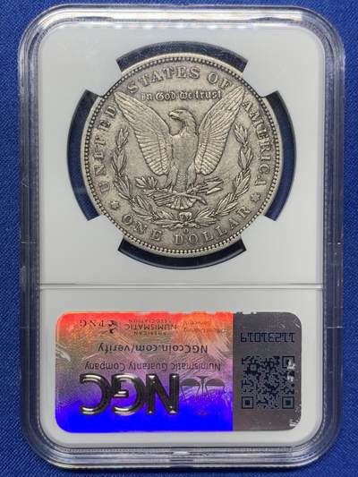 《竞宝斋》第423场 周日，周一，周二  3场连拍 （全场包邮） NGC XF40 美国 1895年 一美元 摩根银币 “摩根王”年份 整体味道和状态不错 砸盒重评有望加分