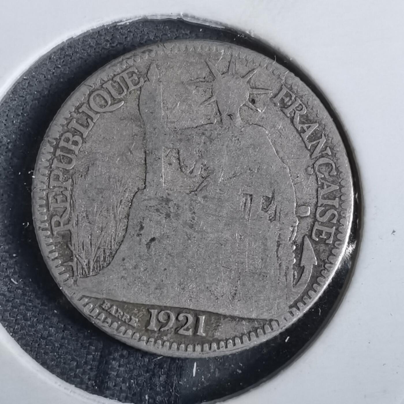 沼泽如烟--第856场 法属印度支那1921年十分银币
