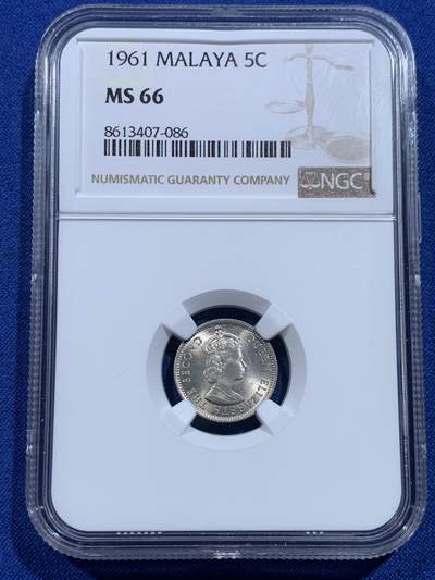 《竞宝斋》第423场 周日，周一，周二  3场连拍 （全场包邮） 三枚一组 NGC MS65-66 英属马来亚1961年5/10/20分大小面值一组 拆卷评级车轮光 收藏级的分数！