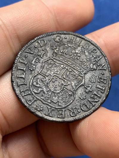 《竞宝斋》第423场 周日，周一，周二  3场连拍 （全场包邮） 西属墨西哥1745年4R地球银 海捞有蚀