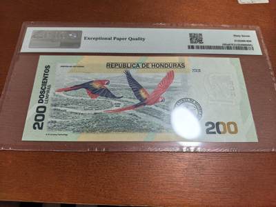 长老汇蛇年精选第五十四场拍卖 2019洪都拉斯200伦皮拉斯纸钞，PMG 67